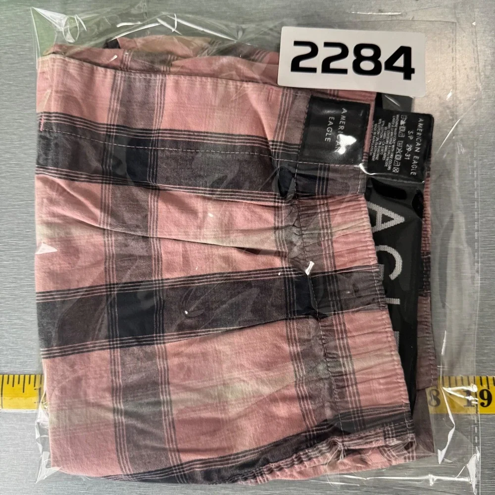 American‎ Eagle Men's Plaid Boxer Shorts Sleepwear Loungewear Size S P